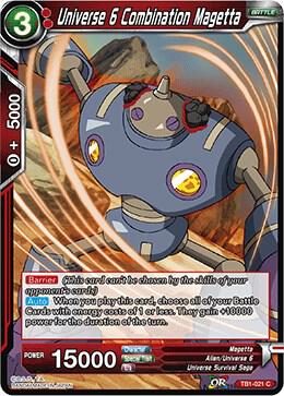 Universe 6 Combination Magetta TB1-021 card from Tournament of Power