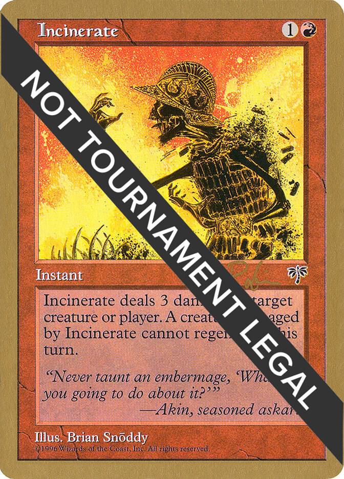 Incinerate - 1998 Ben Rubin (MIR) card from World Championship Decks