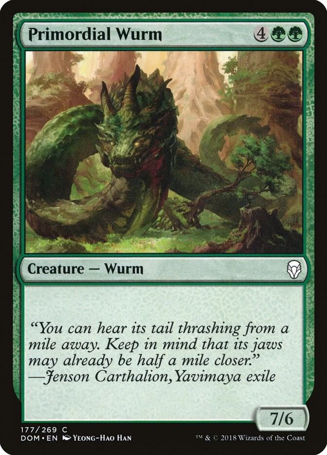 Primordial Wurm 177 card from Dominaria
