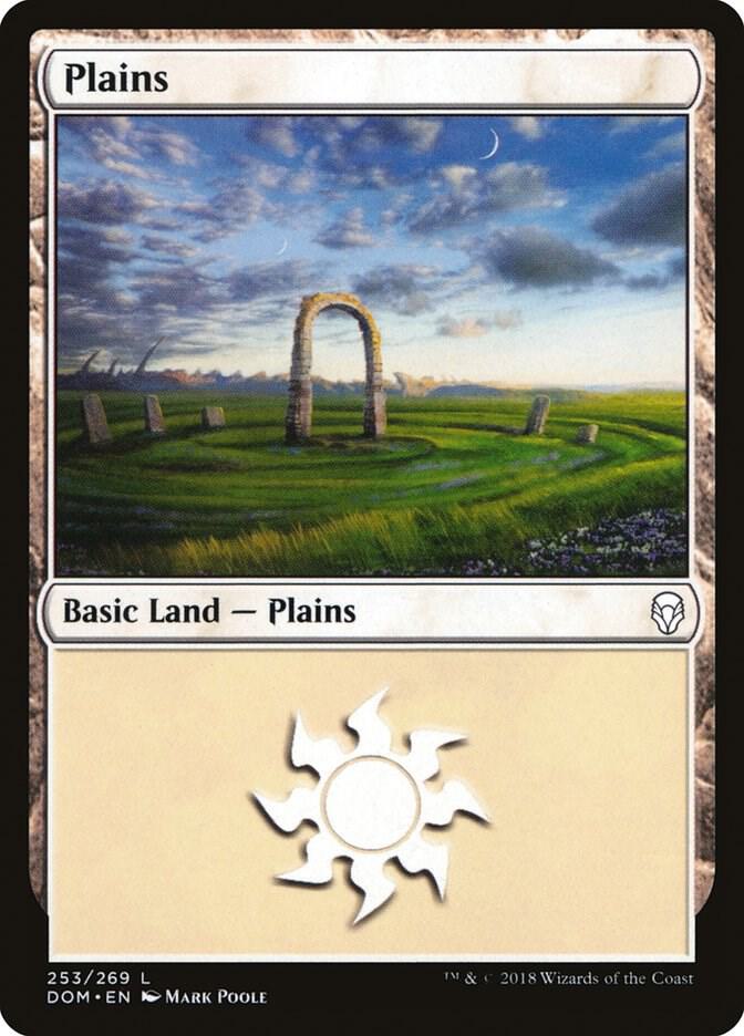 Plains 253 card from Dominaria