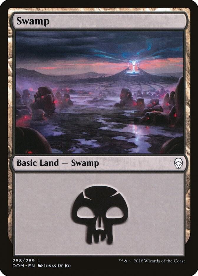 Swamp 258 card from Dominaria
