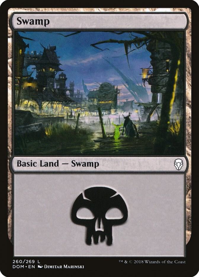 Swamp 260 card from Dominaria