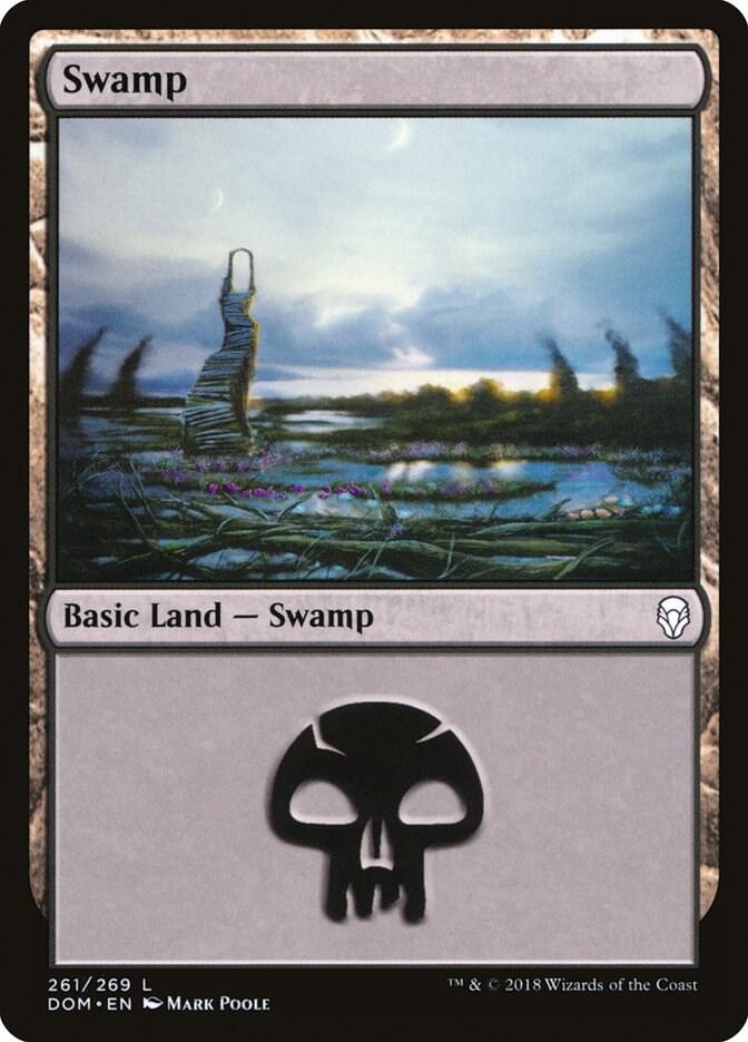 Swamp 261 card from Dominaria