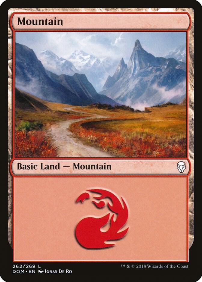 Mountain 262 card from Dominaria