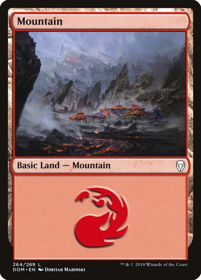 Mountain 264 card from Dominaria