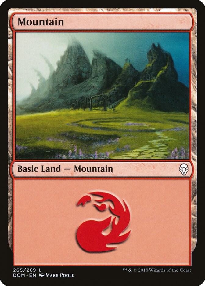 Mountain 265 card from Dominaria