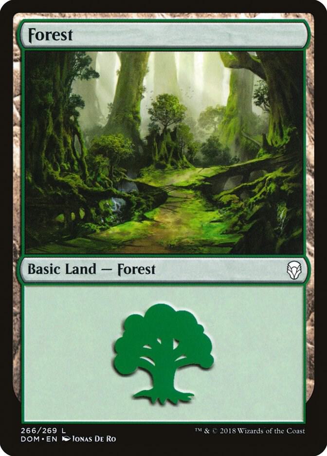 Forest 266 card from Dominaria