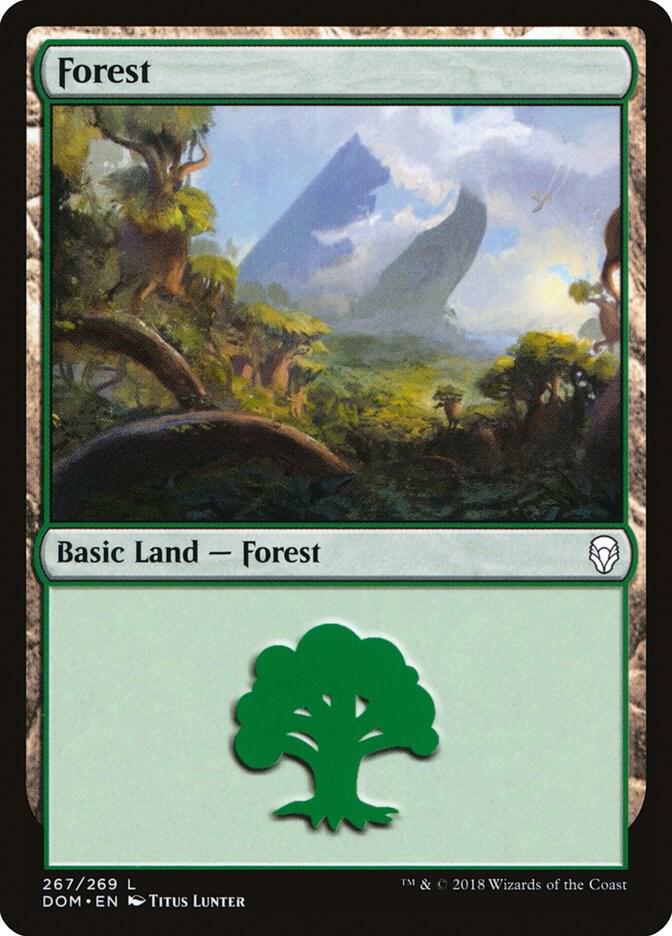 Forest 267 card from Dominaria