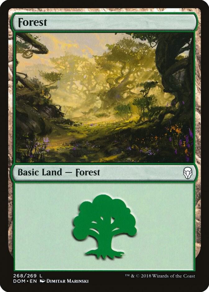 Forest 268 card from Dominaria