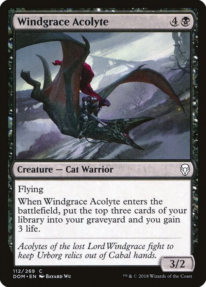 Windgrace Acolyte 112 card from Dominaria