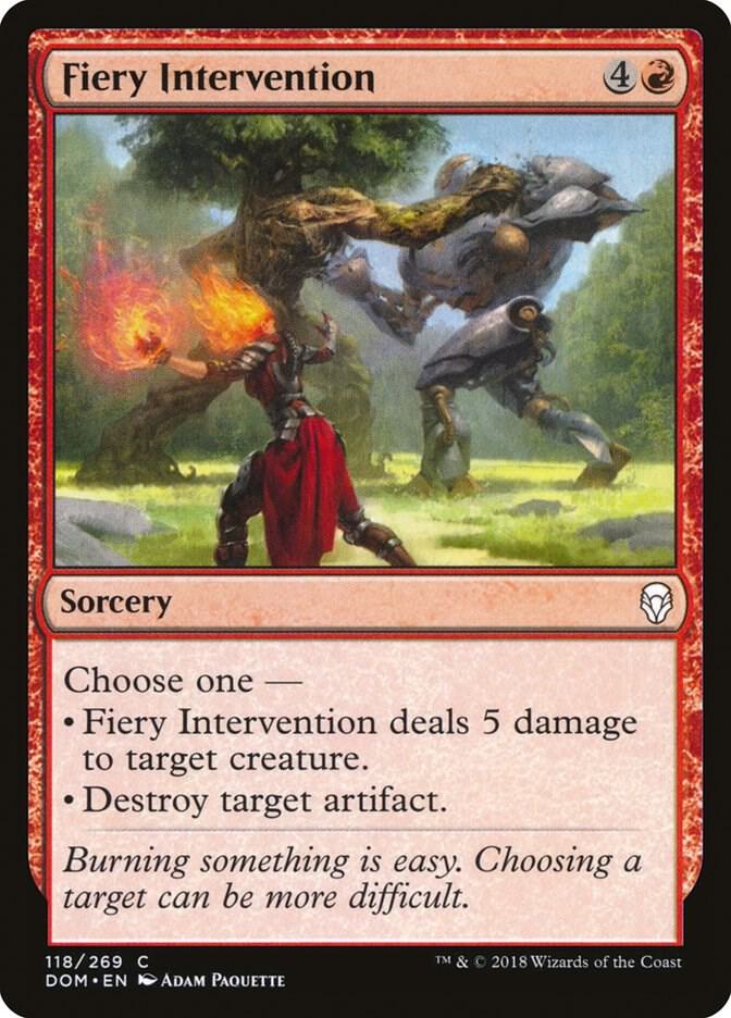 Fiery Intervention 118 card from Dominaria