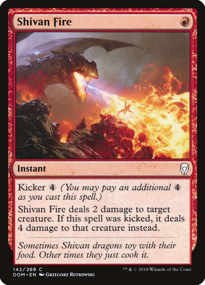 Shivan Fire 142 card from Dominaria