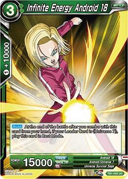 Infinite Energy Android 18 TB1-055 card from Tournament of Power
