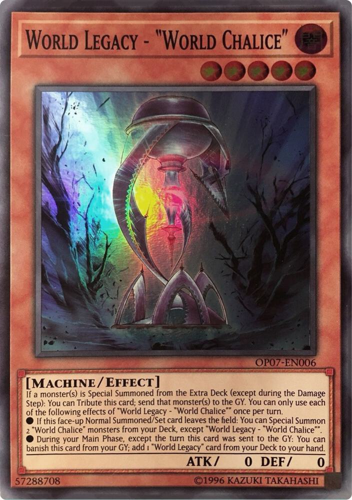 World Legacy - "World Chalice" OP07-EN006 card from OTS Tournament Pack 7