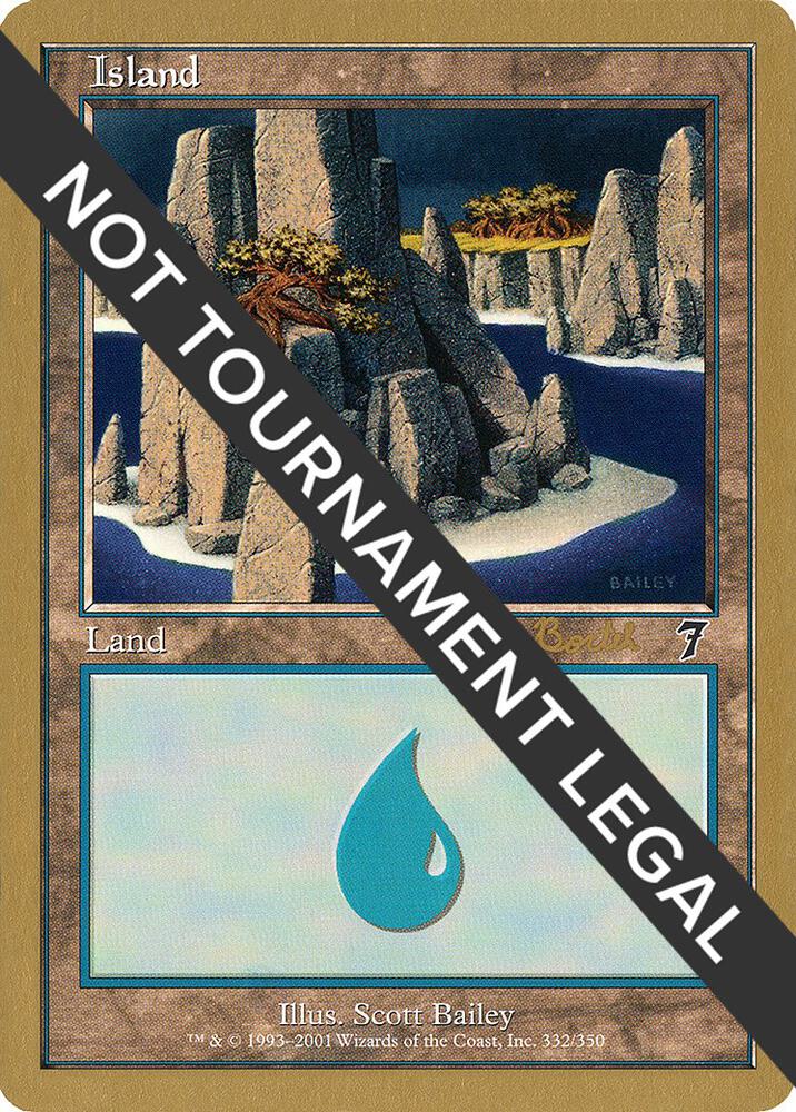 Island (332) - 2001 Alex Borteh (7ED) card from World Championship Decks