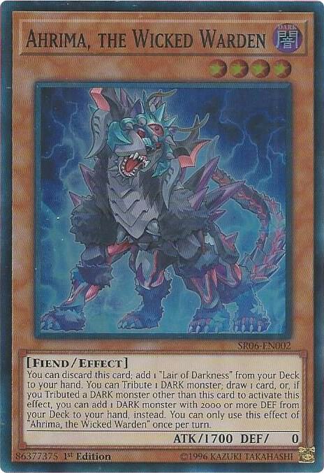 Ahrima, the Wicked Warden SR06-EN002 card from Structure Deck: Lair of Darkness