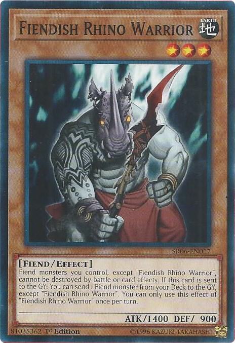 Fiendish Rhino Warrior SR06-EN017 card from Structure Deck: Lair of Darkness