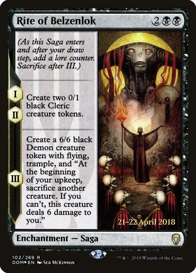 Rite of Belzenlok 102 card from Prerelease Cards