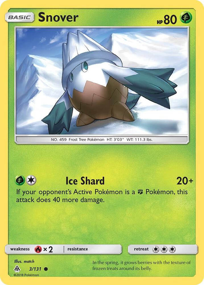 Snover 3/131 card from SM - Forbidden Light