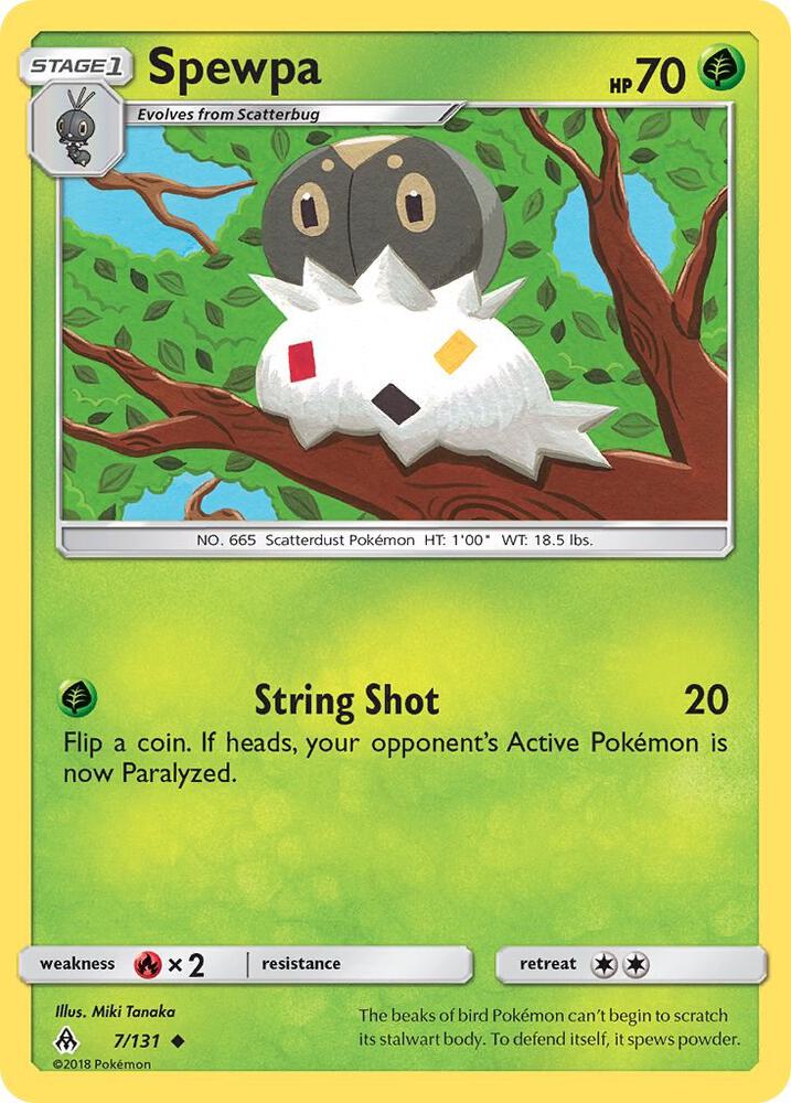 Spewpa 7/131 card from SM - Forbidden Light