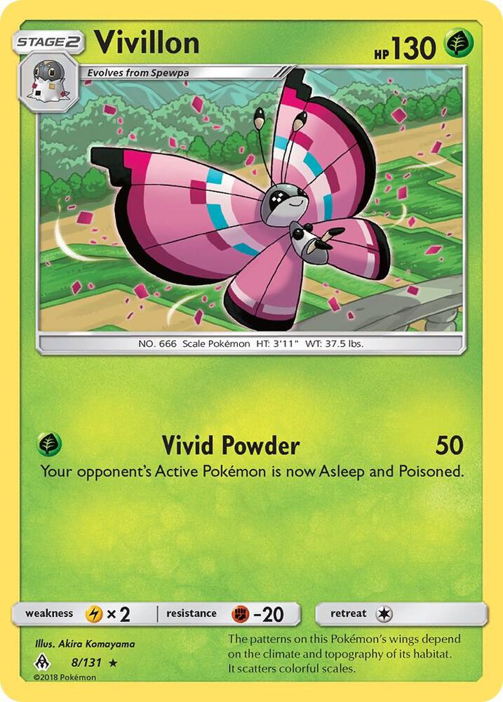 Vivillon 8/131 card from SM - Forbidden Light