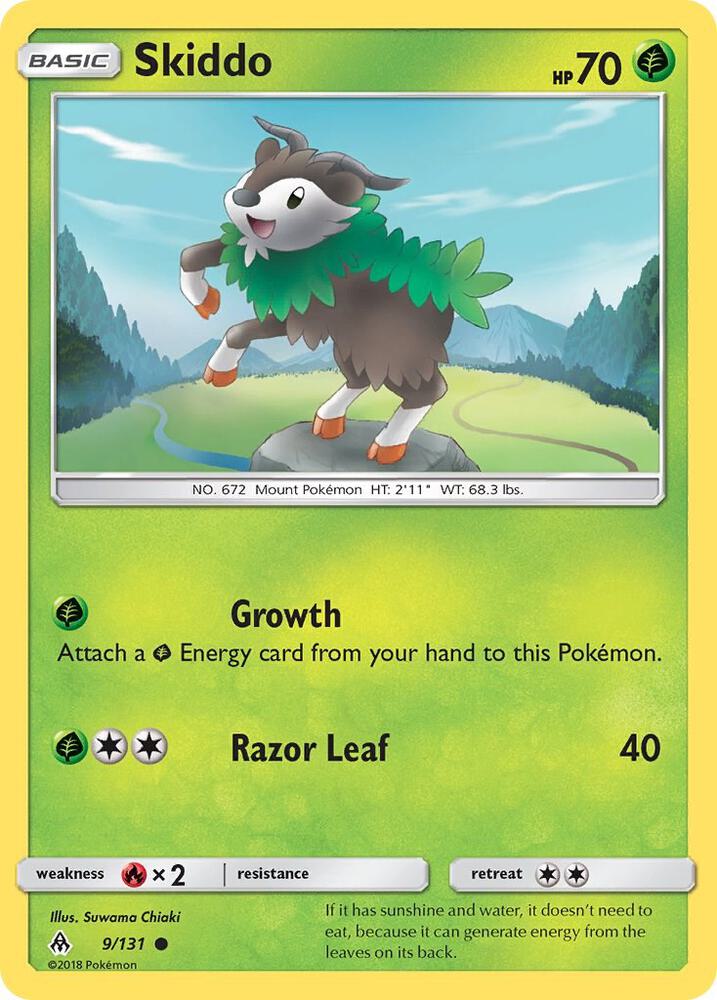 Skiddo 9/131 card from SM - Forbidden Light