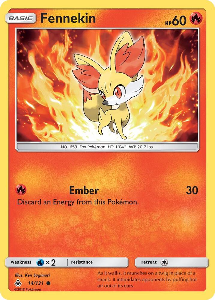 Fennekin (14) 14/131 card from SM - Forbidden Light