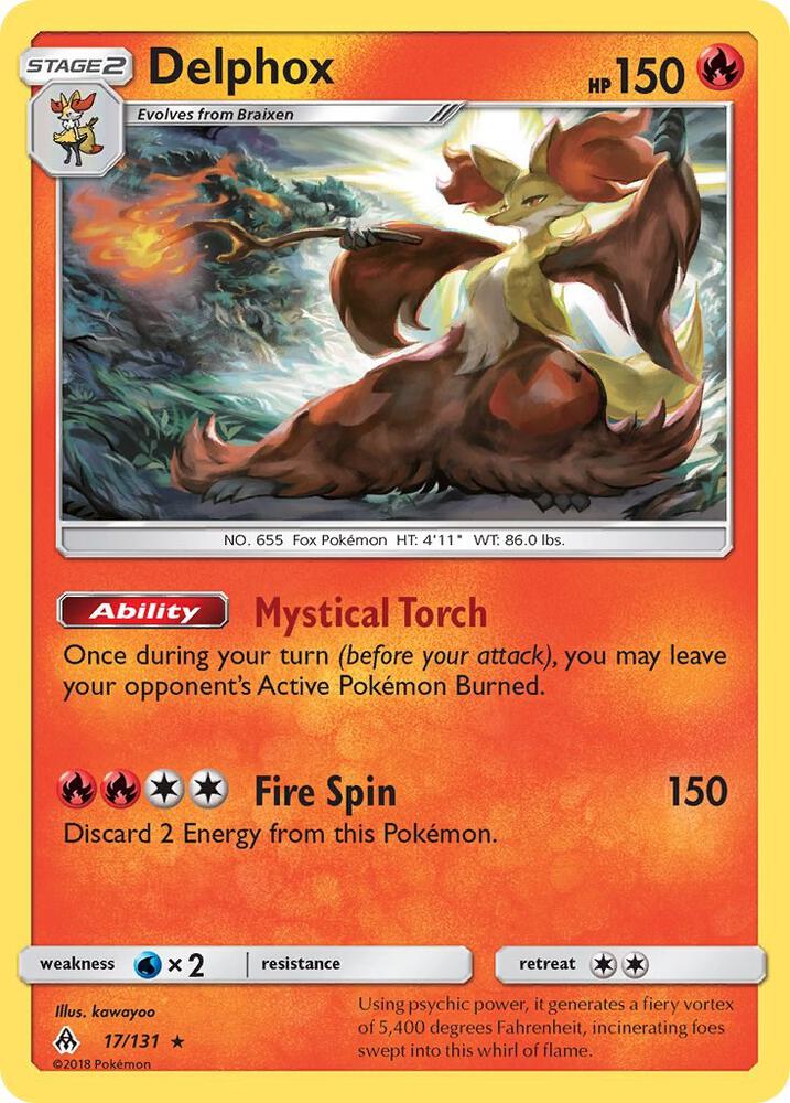 Delphox 17/131 card from SM - Forbidden Light