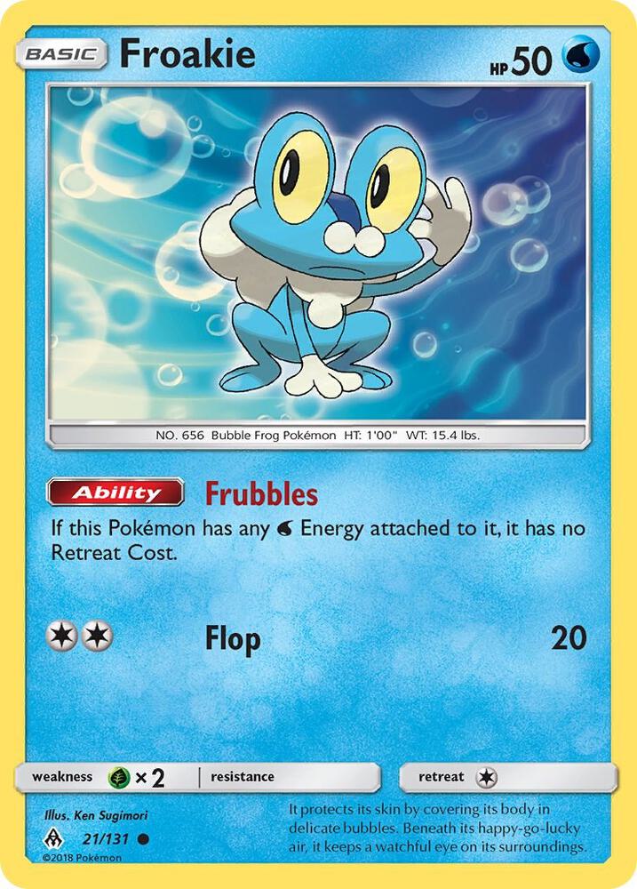 Froakie (21) 21/131 card from SM - Forbidden Light