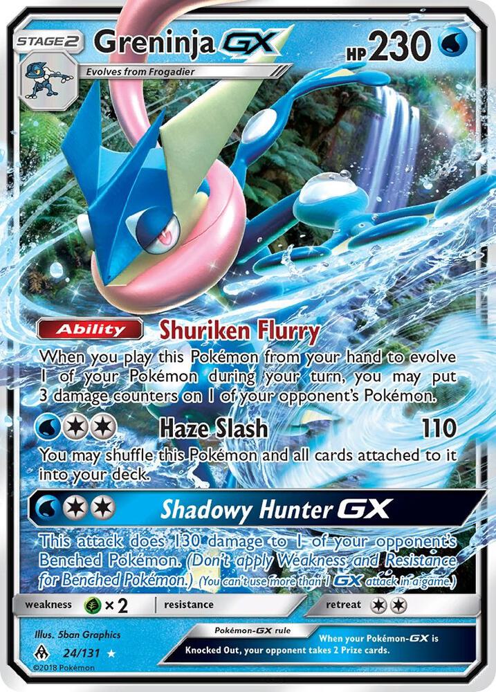Greninja GX 24/131 card from SM - Forbidden Light