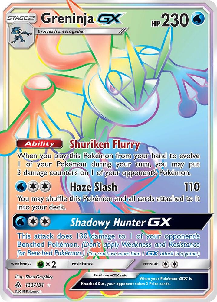Greninja GX (Secret) 133/131 card from SM - Forbidden Light