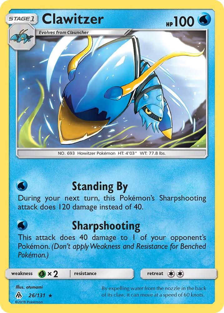Clawitzer 26/131 card from SM - Forbidden Light