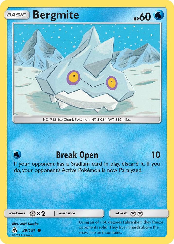 Bergmite 29/131 card from SM - Forbidden Light