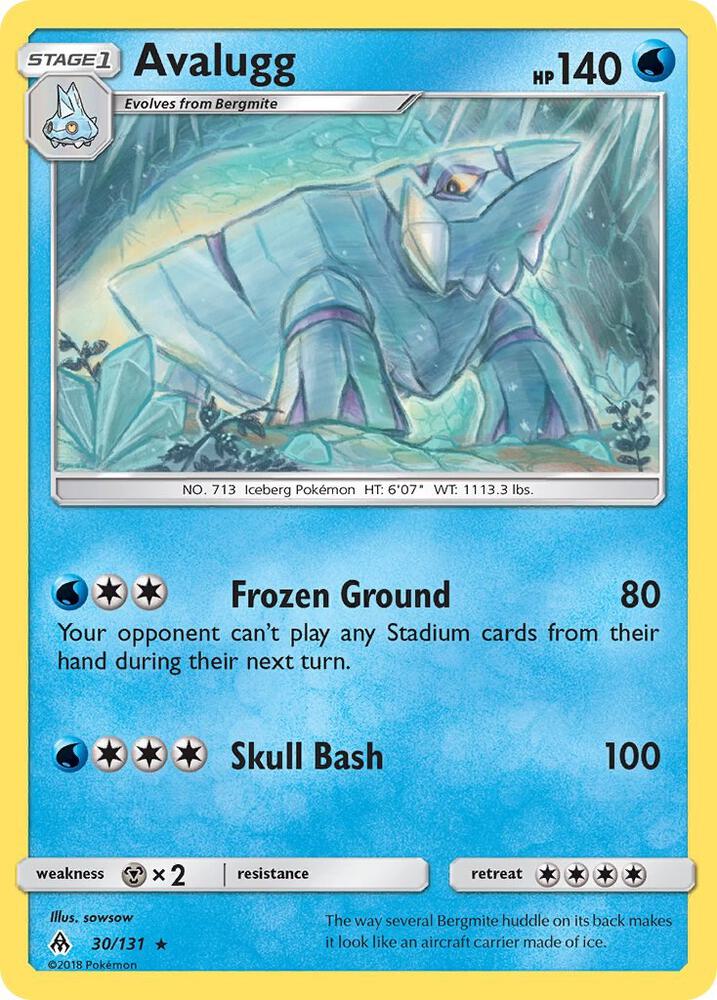 Avalugg 30/131 card from SM - Forbidden Light