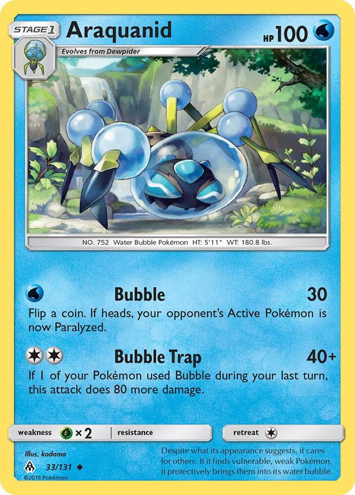Araquanid 33/131 card from SM - Forbidden Light