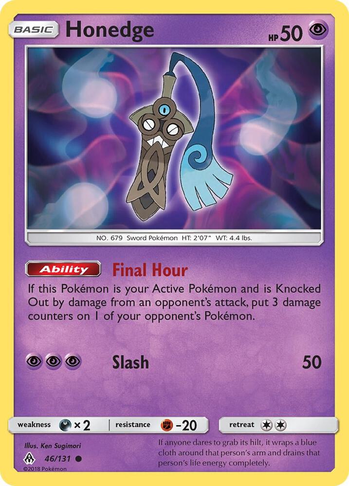 Honedge (46) 46/131 card from SM - Forbidden Light