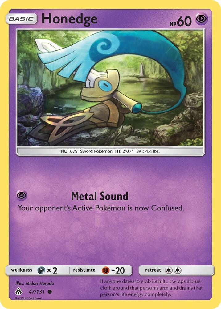 Honedge (47) 47/131 card from SM - Forbidden Light
