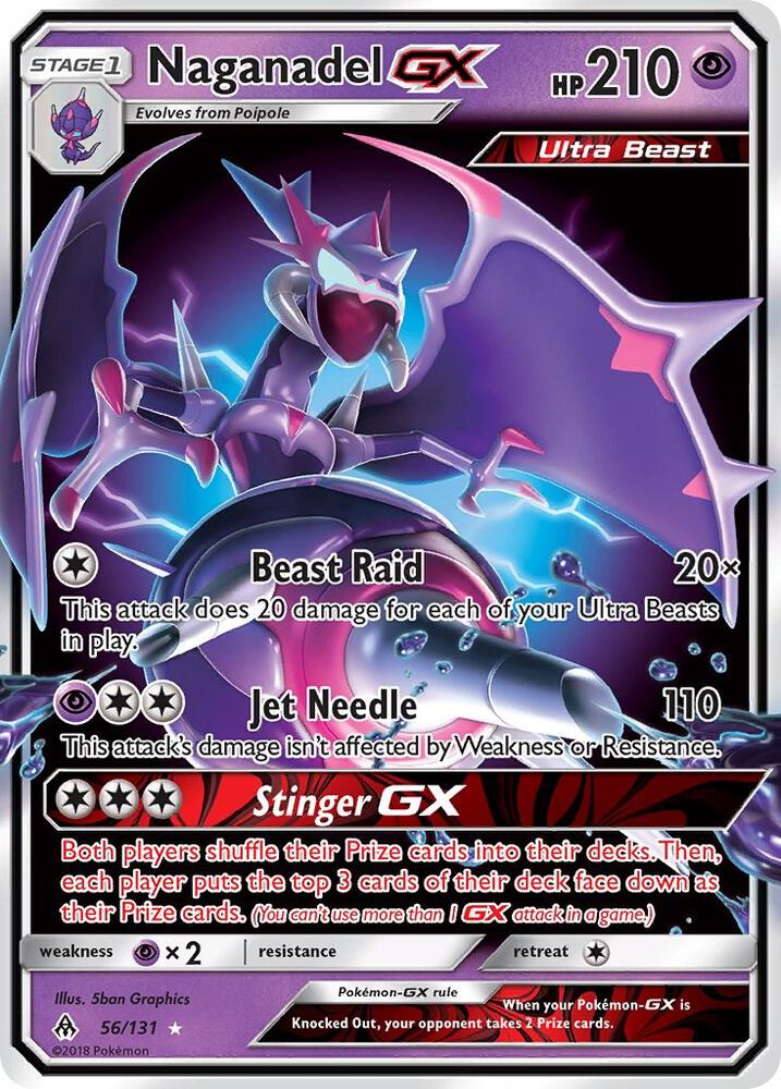 Naganadel GX 56/131 card from SM - Forbidden Light