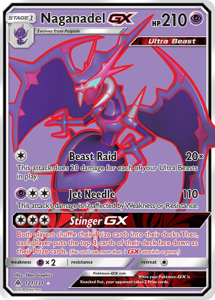 Naganadel GX (Full Art) 121/131 card from SM - Forbidden Light