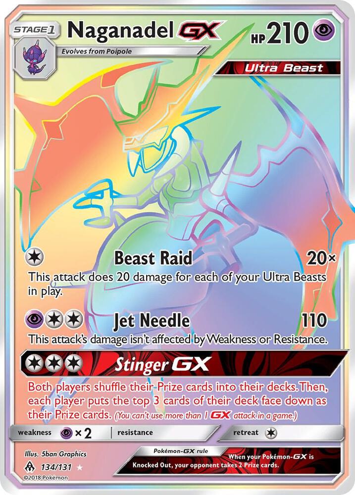 Naganadel GX (Secret) 134/131 card from SM - Forbidden Light