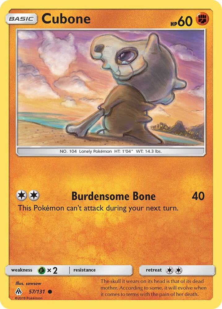 Cubone 57/131 card from SM - Forbidden Light