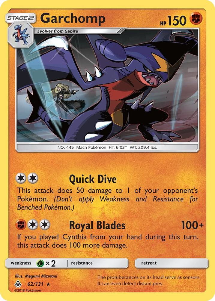 Garchomp 62/131 card from SM - Forbidden Light