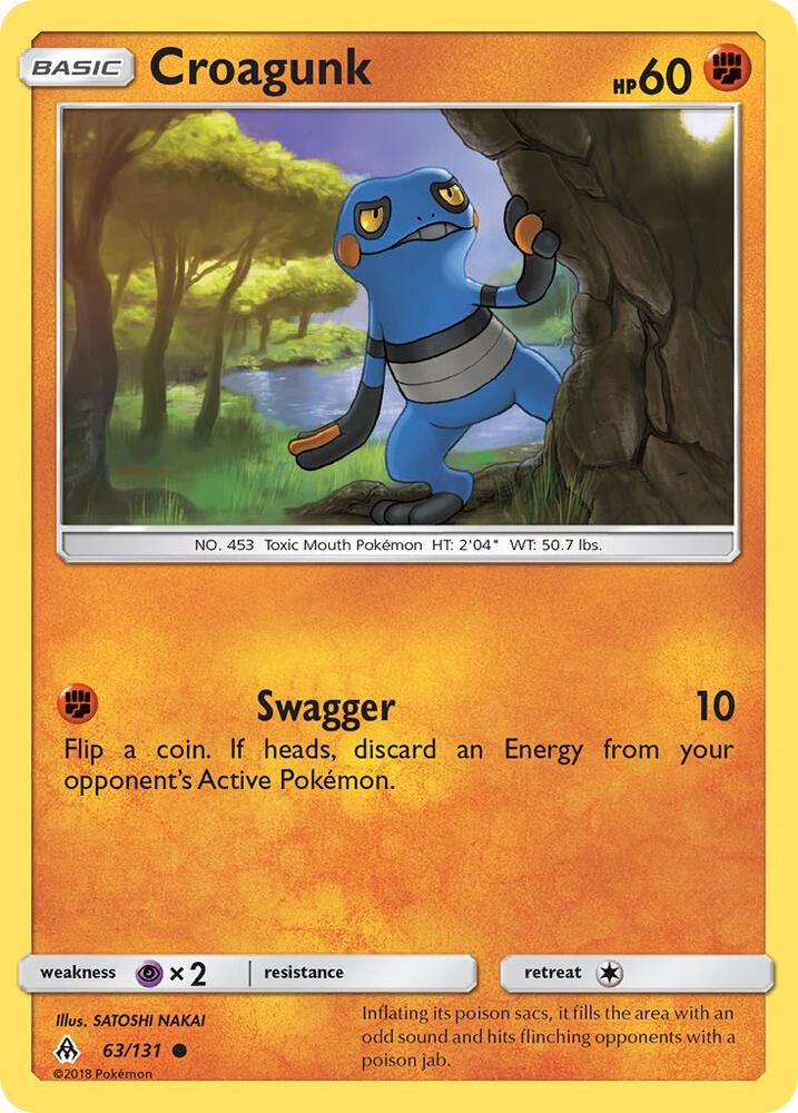Croagunk 63/131 card from SM - Forbidden Light