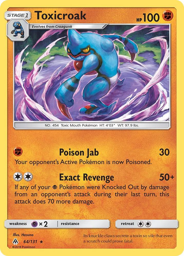 Toxicroak 64/131 card from SM - Forbidden Light