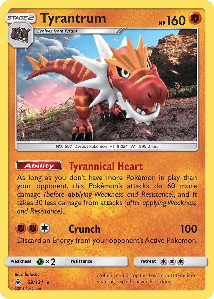 Tyrantrum 69/131 card from SM - Forbidden Light
