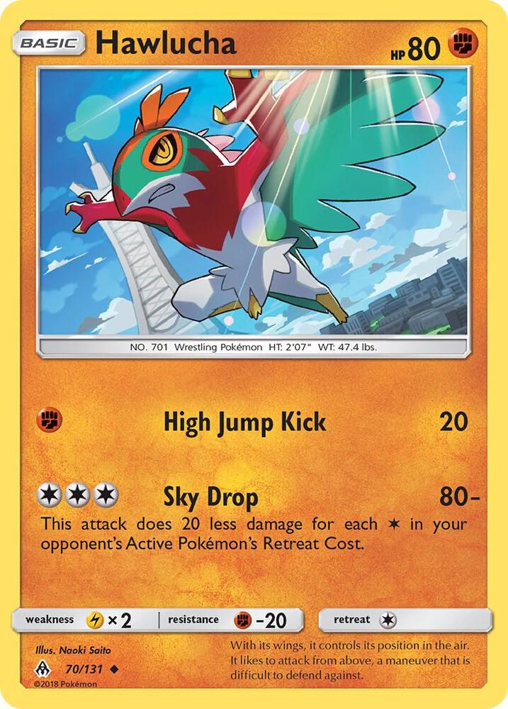 Hawlucha 70/131 card from SM - Forbidden Light
