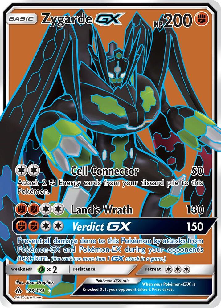 Zygarde GX (Full Art) 123/131 card from SM - Forbidden Light
