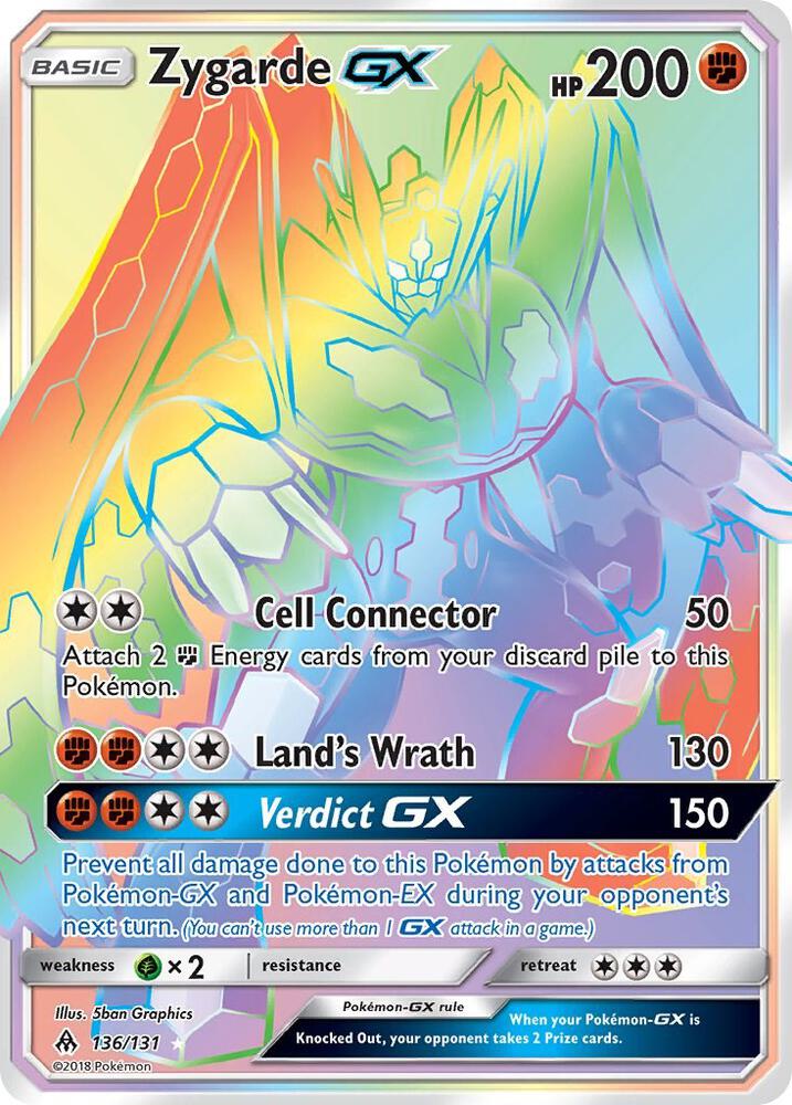 Zygarde GX (Secret) 136/131 card from SM - Forbidden Light