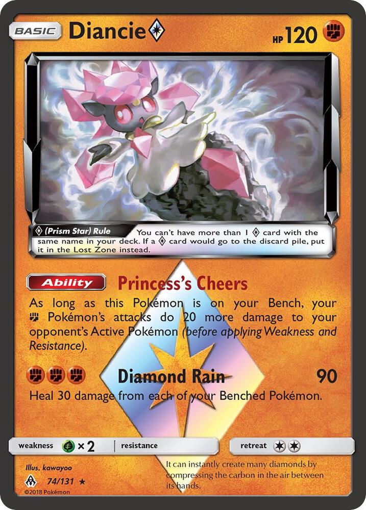 Diancie Prism Star 74/131 card from SM - Forbidden Light