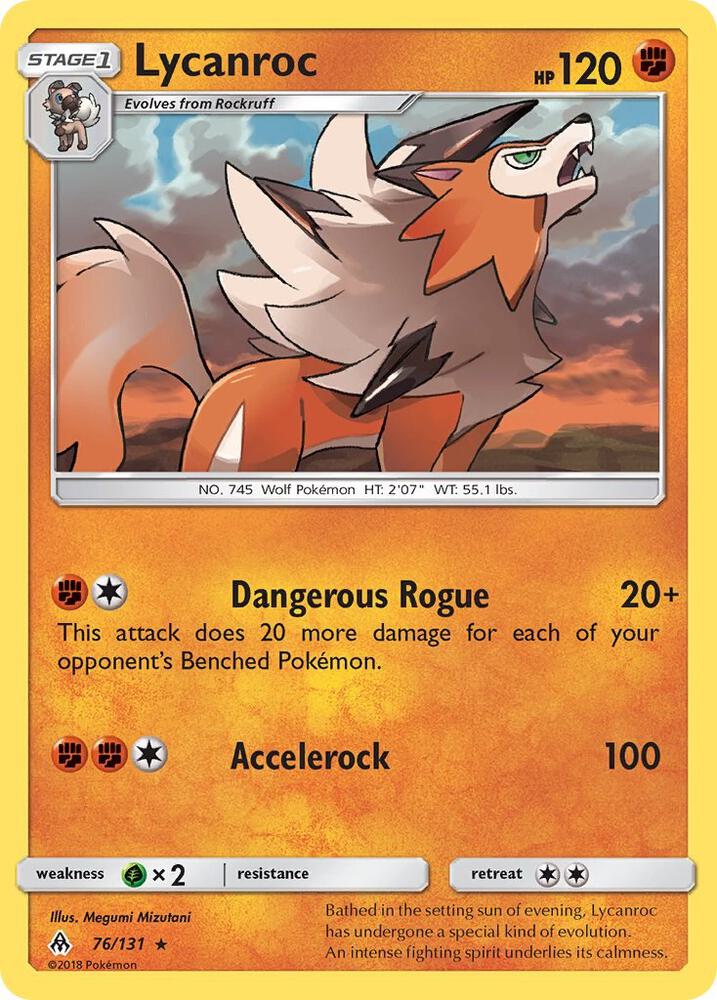 Lycanroc 76/131 card from SM - Forbidden Light